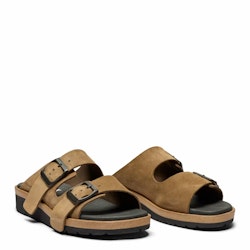 New Feet 221-33. Cognac Slip-in Sandaler med urtagbar komfortsula och ställbara remmar.