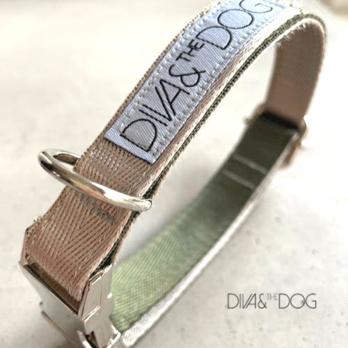 Hundhalsband Diva & The Dog, Khaki/Sand