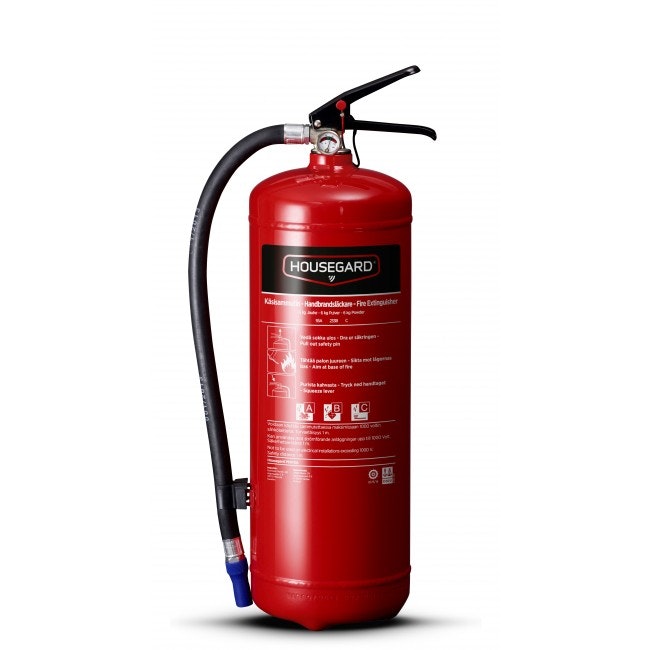 Housegard 6 kg pulversläckare, 55A, röd, PE6TEA
