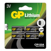 GP Lithiumbatteri, CR 123A, 4-pack