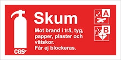 CGS skylt skum 10x20 cm röd/vit, vinyl