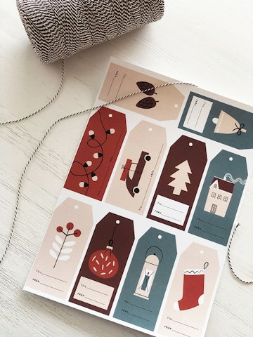 Ark med juletiketter Wonderland
