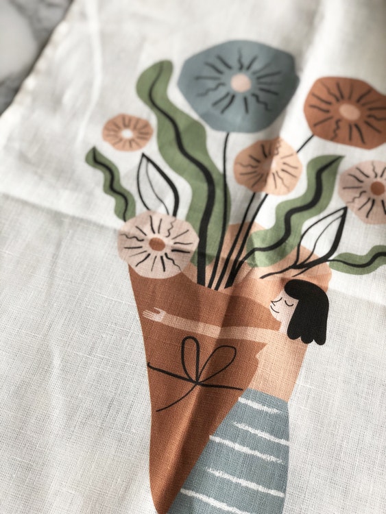 Garden girl kitchen towel