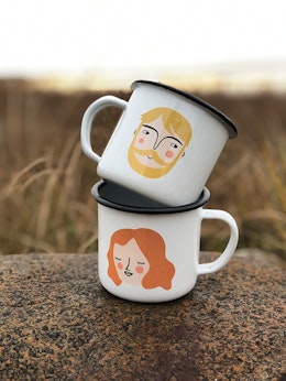 You & me enamel mugs