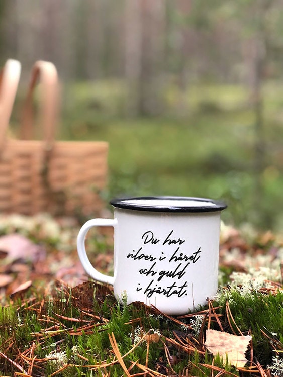 Gold enamel mug