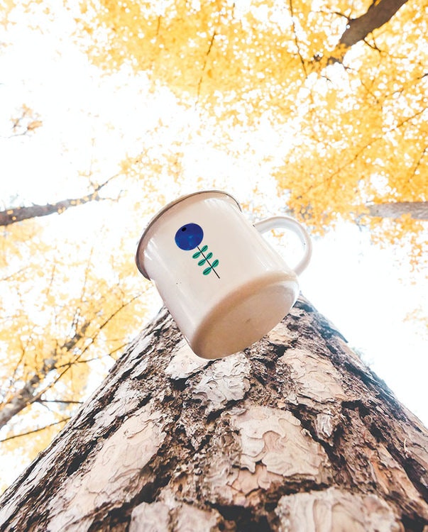 Blueberry enamel mug