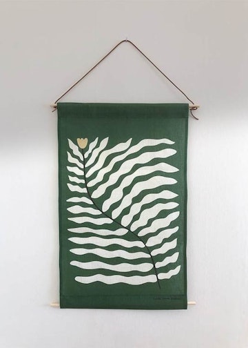 Tulip green wall tapestry