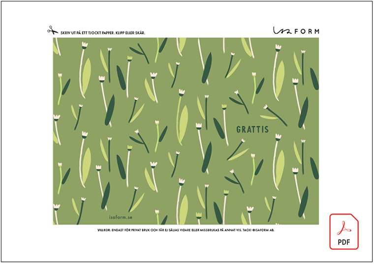 Printable kort Sommaräng