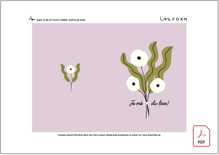 Printable kort Bukett