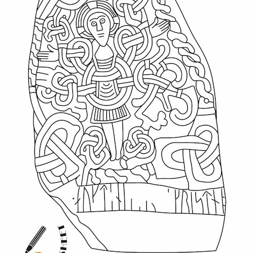 Colouring Sheet Jellingestenen