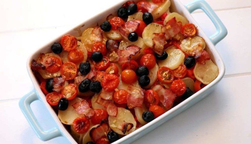 Ovnsbakt bacalao med bacon
