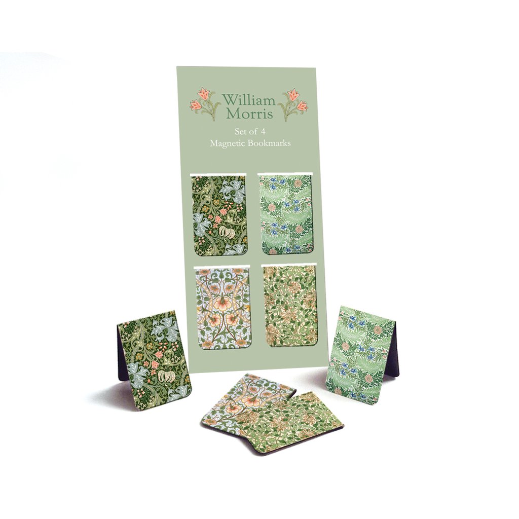 4st Magnetiska bokmärken med William Morris mönster