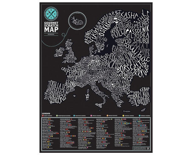 Skrapkarta mat från europa