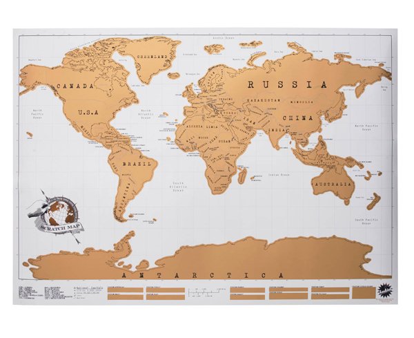 Skrapkarta världskarta - Original