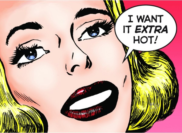 kylskåpsmagnet I want it extra hot