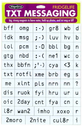 Kylskåpsmagneter - SMS Förkortningar