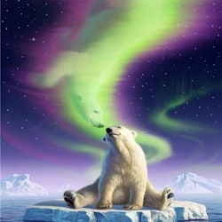 Isbjörn norrsken 30x40