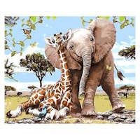 Elefant/Giraff 30x40