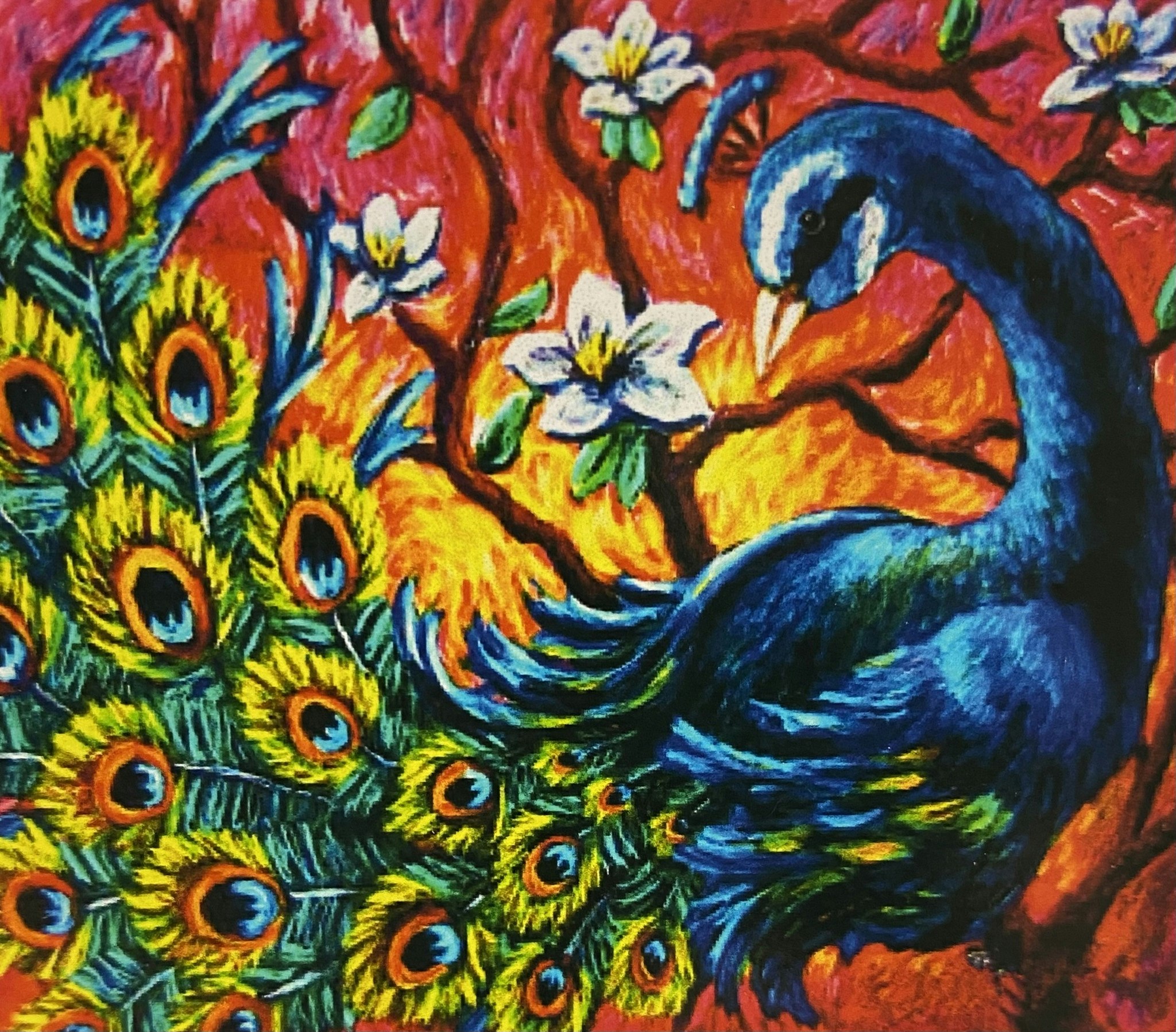 Påfågel 40x50