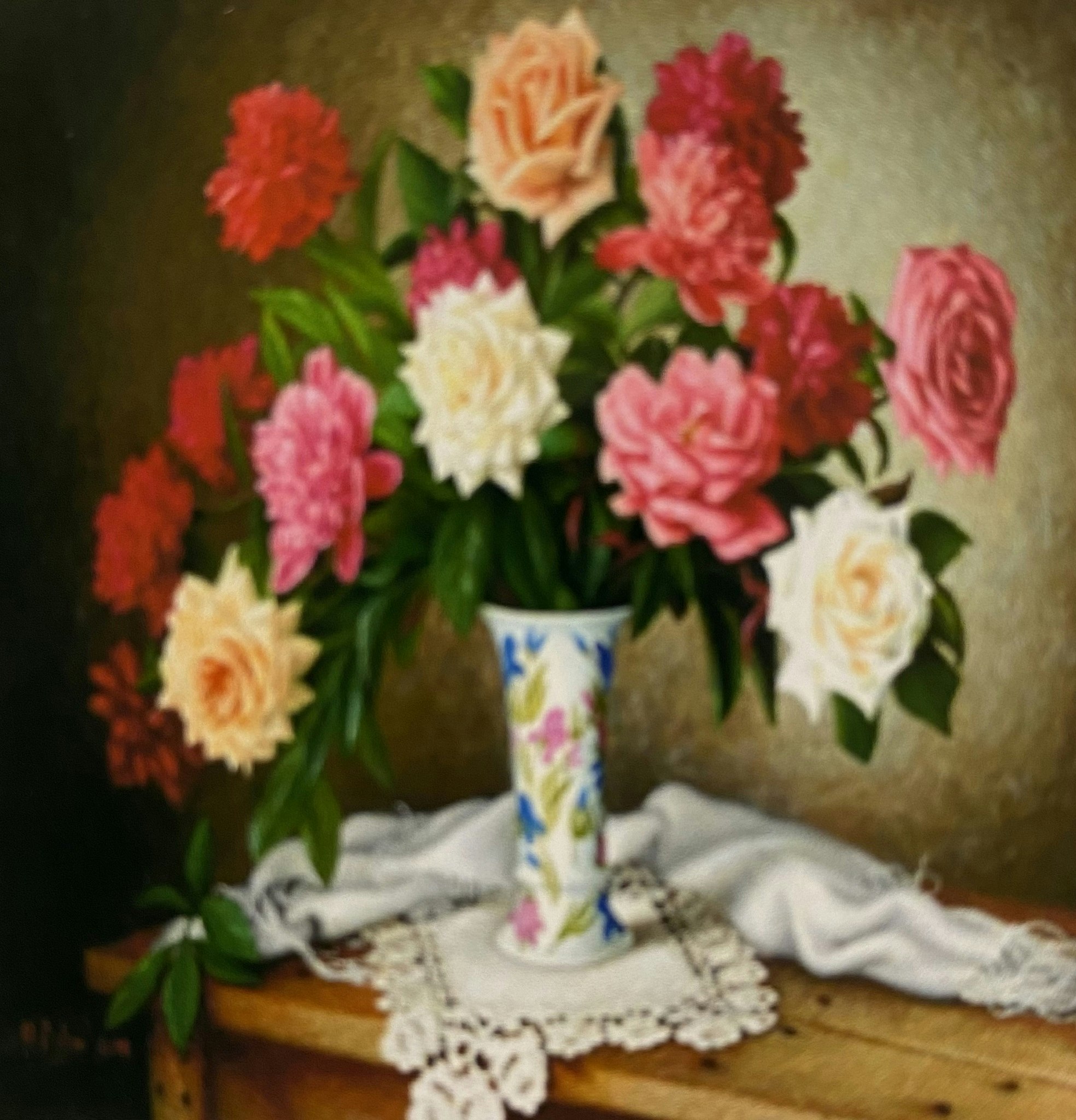 Blommor i vas  25x34cm