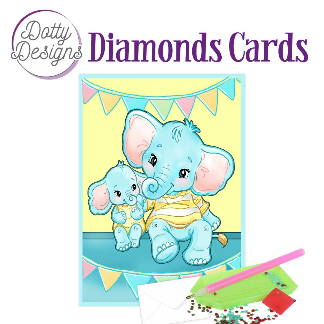 Dotty Designs® - Vykort Elefanter