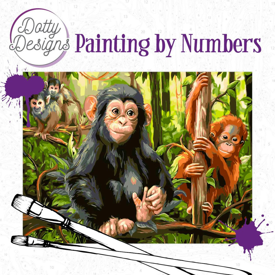 Dotty Design -  Monkeys 40x50 PBN