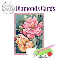 Dotty Designs® - Vykort Blommor rosa