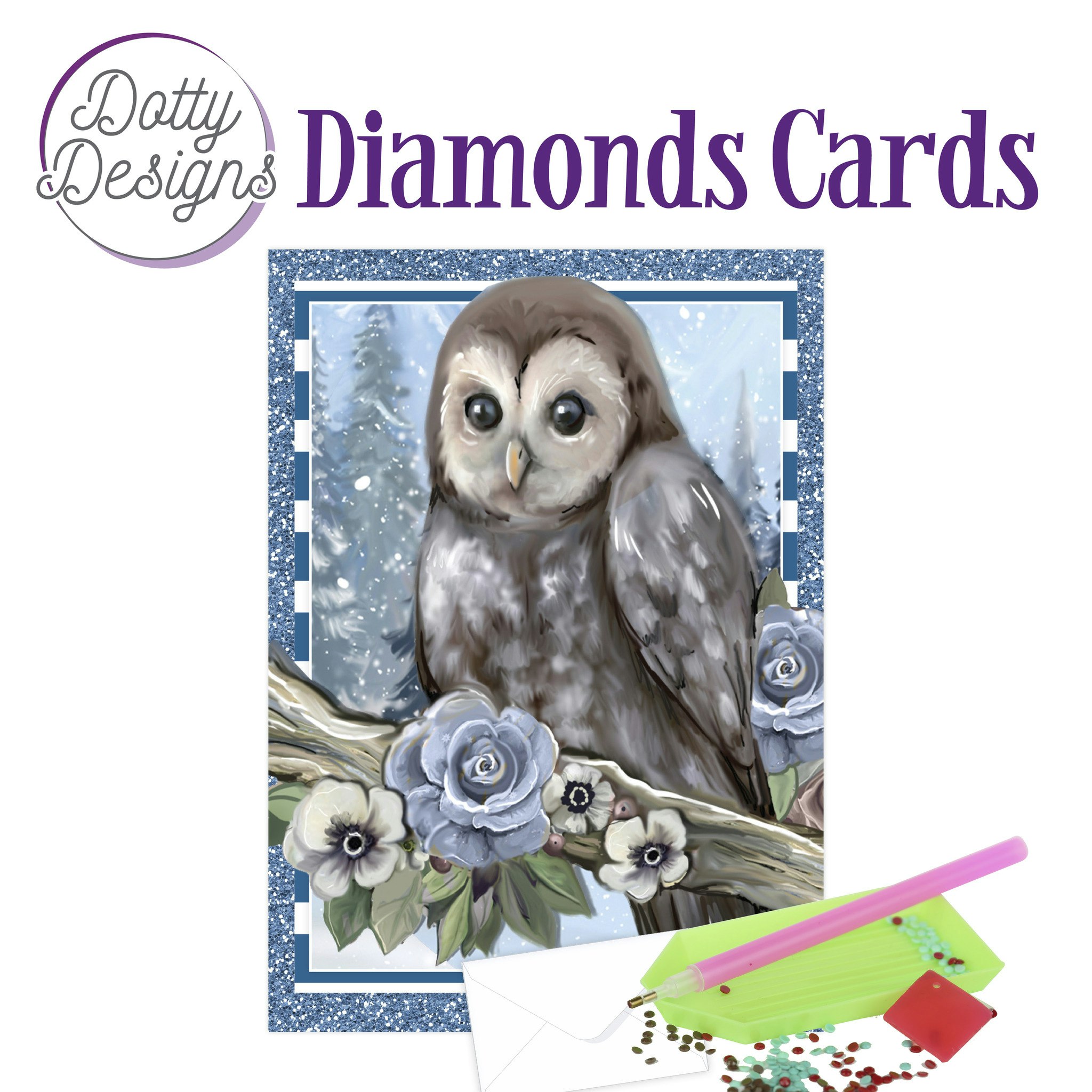 Dotty Designs® - Vykort Uggla vinter