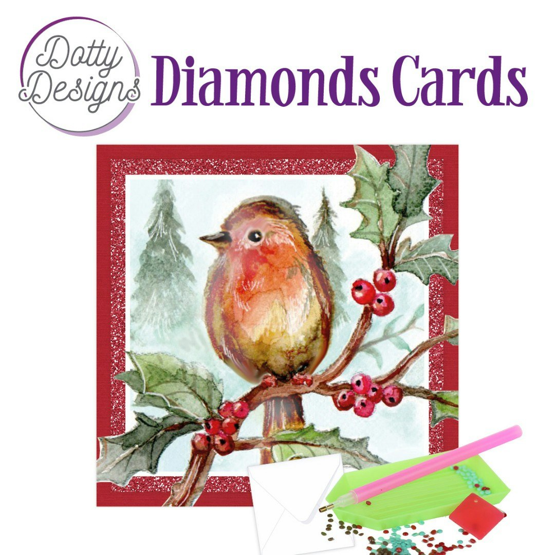 Dotty Designs® - Vykort Julmotiv fågel