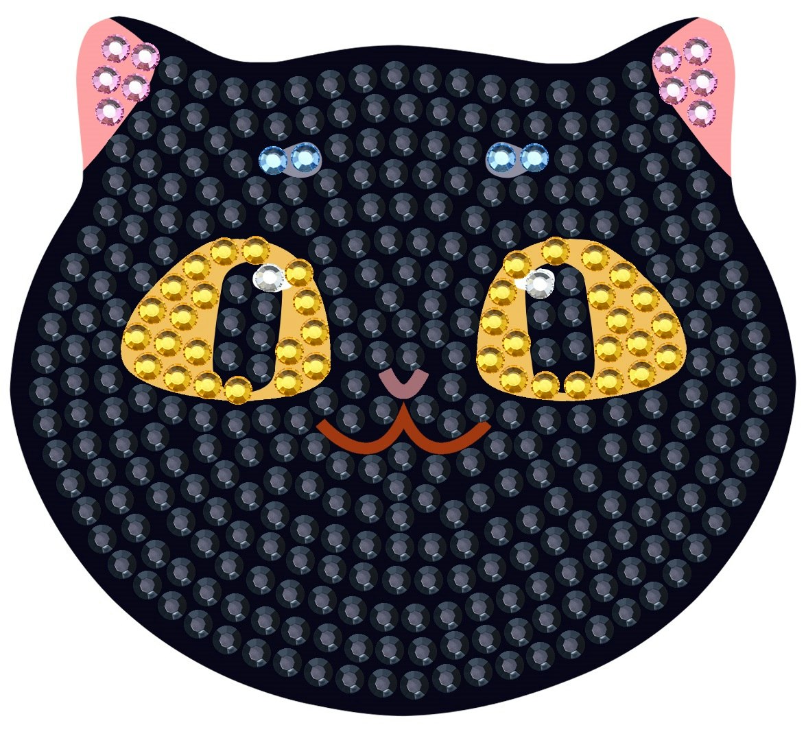 Fickspegel 7cm katt svart