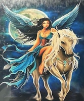 Fantasy kvinna häst 40x50