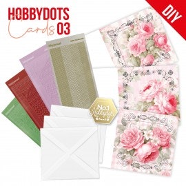Hobby Dots Rosa blommor Set 3 kort