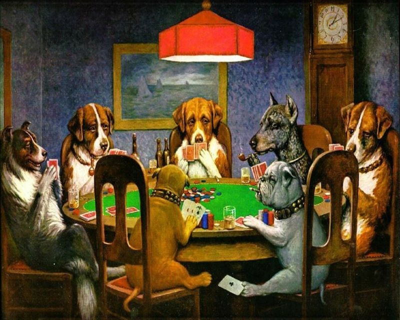 Hundar Poker 40x50cm