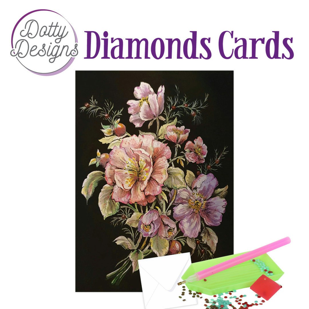 Dotty Designs® - Vykort Blommor svart