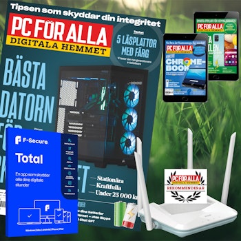 12 nr av PC för Alla + F-Secure Total för 5 enheter & D-Link R15 router
