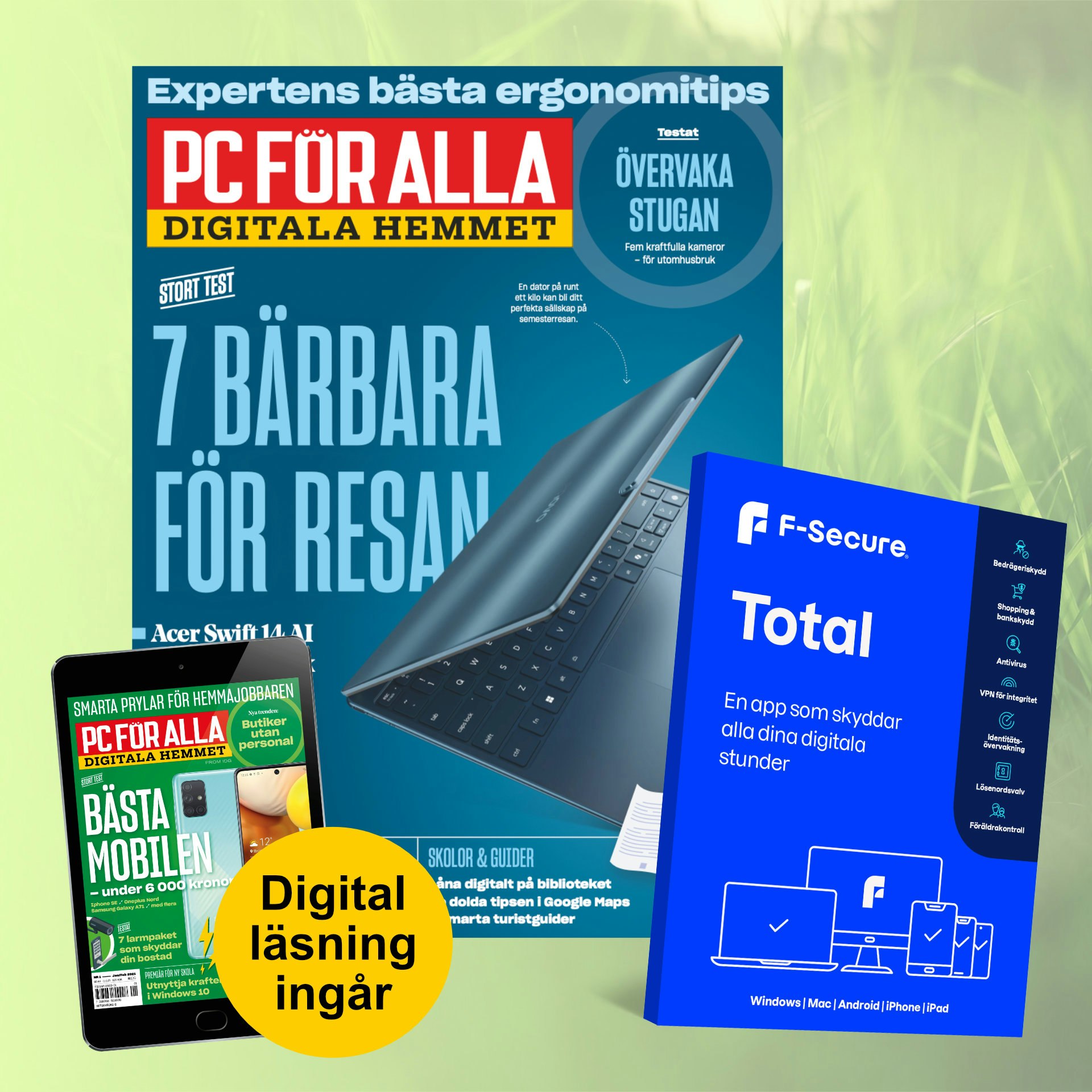 12 nr av PC för Alla + F-Secure Total för 5 enheter