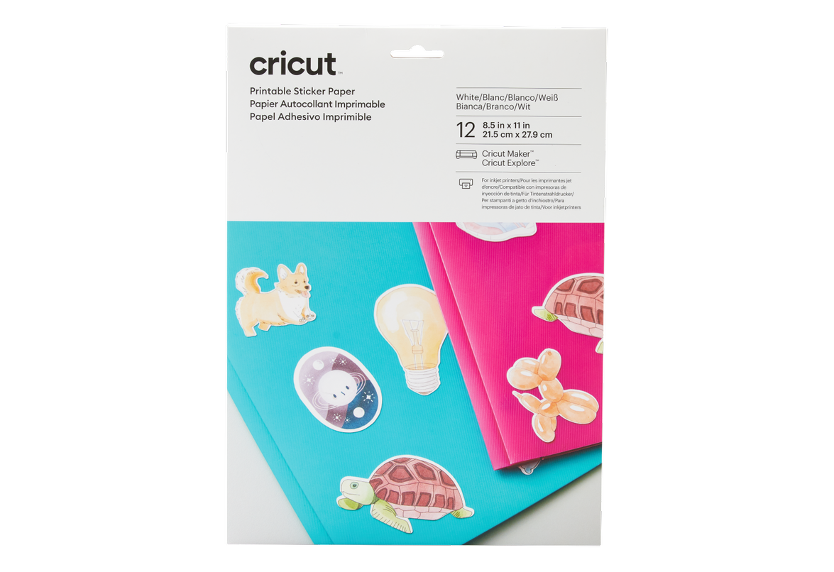 Cricut Printable Sticker Paper 21,5 cm x 28 cm - 12 sheets