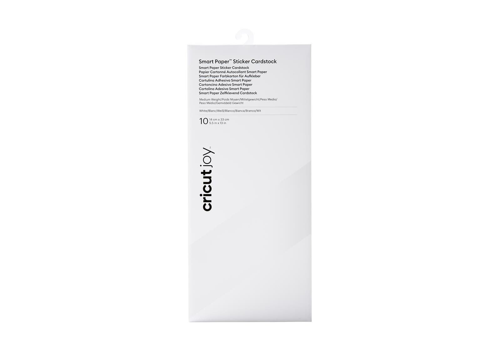 Cricut Joy Smart Sticker Cardstock 14 cm x 33 cm 10 Pack (White)