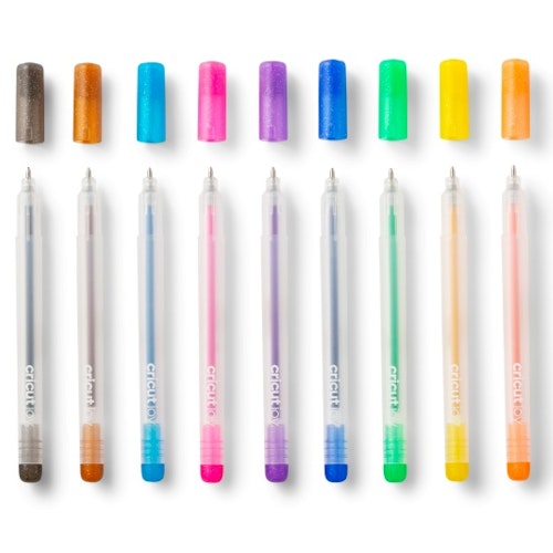 Cricut Joy Glitter Gel pens 10-pack (Rainbow + Pink, Brown, Black)