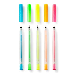 Cricut Glitter Gel Neon pens 5-pack (Pink, Orange, Yellow, Green, Blue)