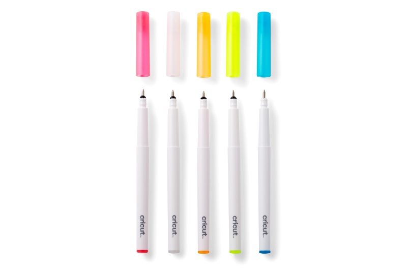 Cricut Opaque Gel pens 5-pack (Pink, Orange, White, Yellow, Blue)
