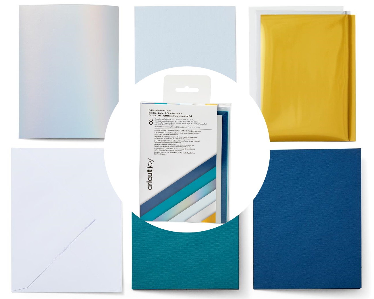 Cricut Joy Insert Cards FOIL Blue Lagoon A2 (10,8 cm x 14 cm) 8-pack