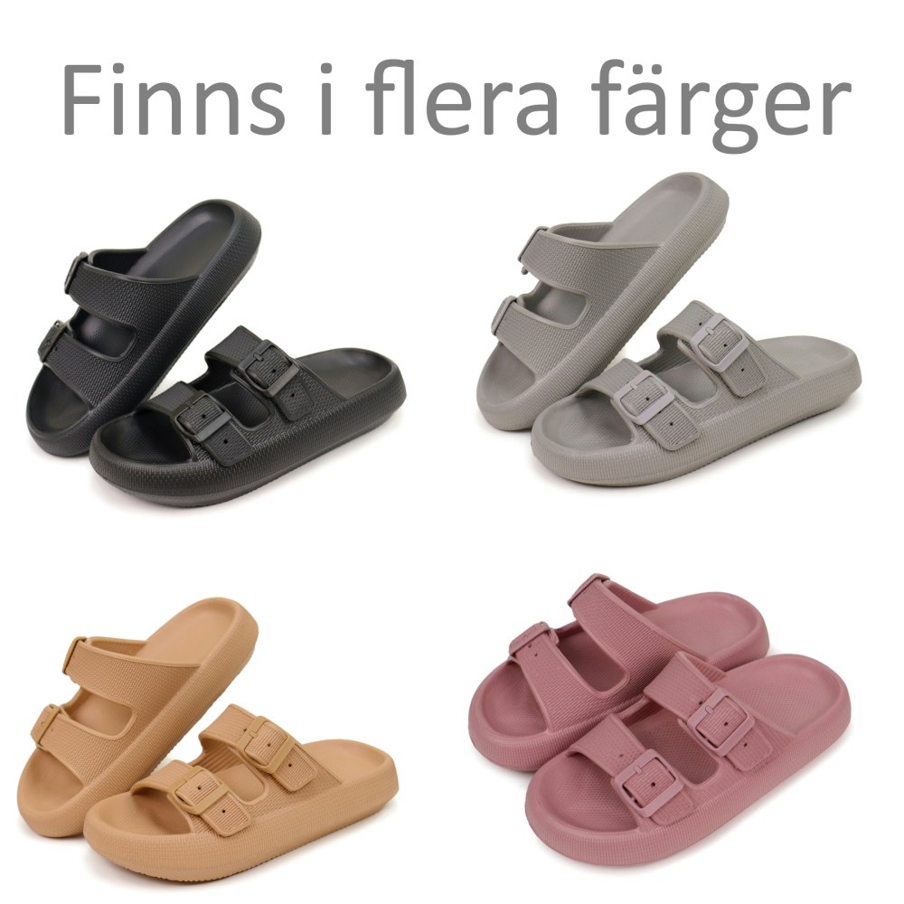 Premium Justerbara Cloud Tofflor KHAKI – mjuka & stötdämpande