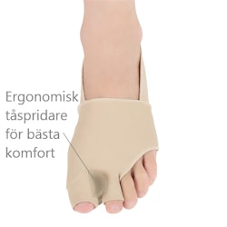 Hallux valgus korrigerande stortåstöd & tåseparerare, mjuk textil 2st