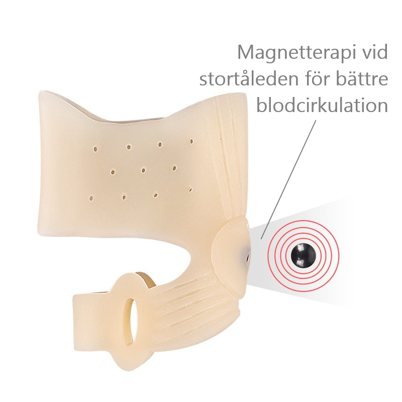 Hallux valgus korrigerande stortåstöd & tåseparerare, magnetterapi 2st