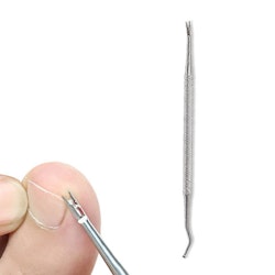 Dubbelsidigt nagelverktyg, nagelbandskniv & nagelrensare, rostfritt stål