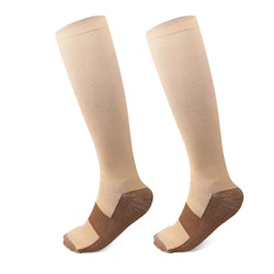 Stödstrumpor Komfort, Klass 1, 15-21mmHg BEIGE/BRUN