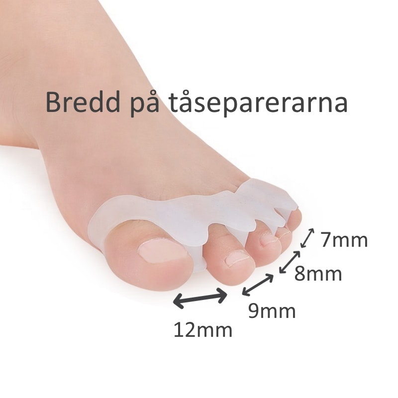 Hallux valgus korrigerande tåspridare, MEDIUM AVSTÅND 2st