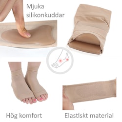 Mjuka strumpor, gelskydd vid häl & ovansidan av foten, BEIGE