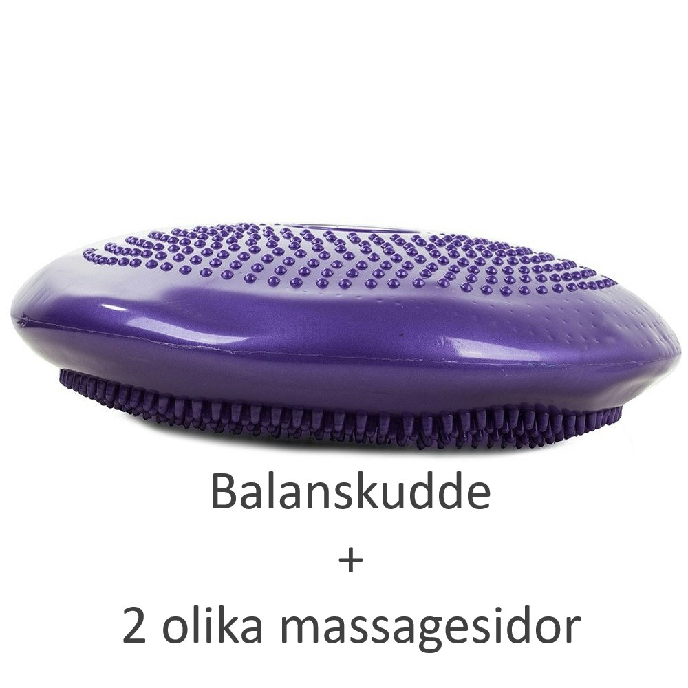 Balanskudde, dubbelsidig, massage, pump Ø 32 cm